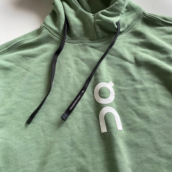 On Club Oversize Organic Cotton Blend Hoodie Size XS Green - Picture 6 of 7